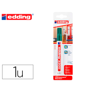 Rotulador edding marcador permanente 3000 n.4 verde punta redonda 1,5-3 mm blister de 1 unidad