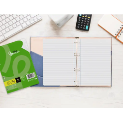 Recambio liderpapel a5 100 hojas 75gr pauta 5 2.5mm con margen 6 taladros