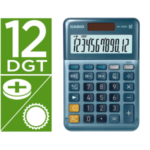Calculadora casio ms-120em sobremesa 12 digitos tx +/- color azul