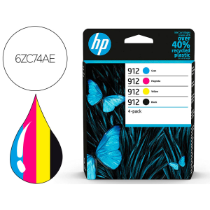 Toner hp 912 -6zc74ae multi pack negro / cian / magenta / amarillo