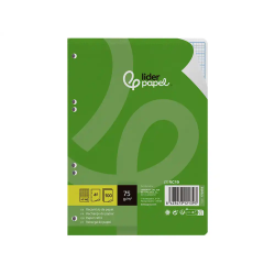 Recambio liderpapel din a5 100 hojas 75gr rayado nº 46 6 taladros