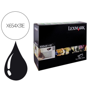 Toner lexmark laser x654x31e / x654de/ 654 / 656de / 658de negro 36000 paginas