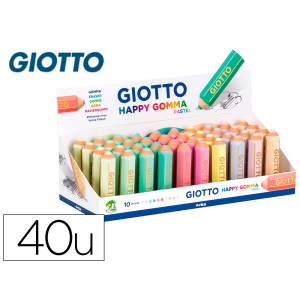 Goma de borrar giotto happy gomma pastel forma de lapiz