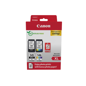 Ink-jet canon photo value pixma mg2450/2550 multipack negro/color pg545xl+ cl546xl +50 hojas papel foto 10x15 cm