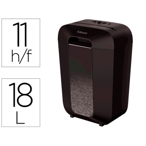 Destructora de documentos fellowes lx-70d capacidad 11h seguridad p4 destruye grapas clips y tarjeta papelera 18 l