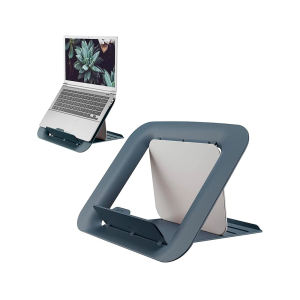 Soporte para portatil leitz ergo cosy ajustable 4 alturas color gris 310x50x247 mm