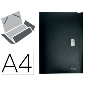 Carpeta leitz recycle gomas tres solapas din a4 polipropileno negro