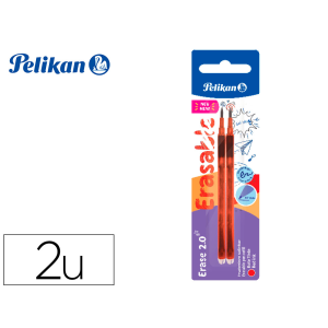 Recambio roller pelikan erase 2.0 color rojo blister de 2 unidades