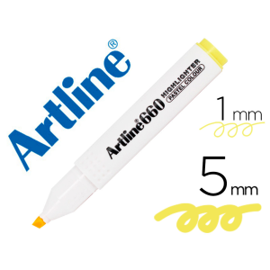 Rotulador artline fluorescente ek-660 amarillo pastel punta biselada