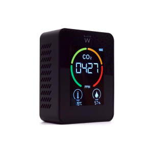 Medidor de co2 ewent pantalla led color detector calidad aire con indicador de temperatura y humedad usb-c