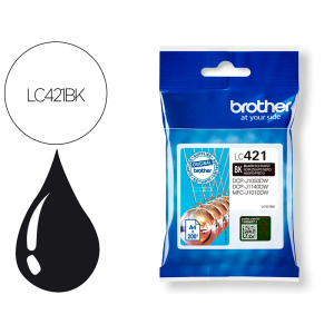 Ink-jet brother lc421bk dcp-j1050dw / dcp-j1140dw / mfc-j10 negro 200 paginas