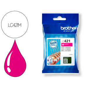 Ink-jet brother lc421m dcp-j1050dw / dcp-j1140dw / mfc-j10 magenta 200 paginas