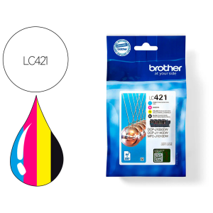 Ink-jet brother lc421val dcp-j1050dw / dcp-j1140dw / mfc-j10 pack 4 colores 200 paginas
