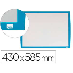 Pizarra blanca nobo magnetica marco azul 430x585 mm
