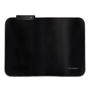 Alfombrilla para raton q-connect iluminacion led conexion usb color negro 350x250x3 mm