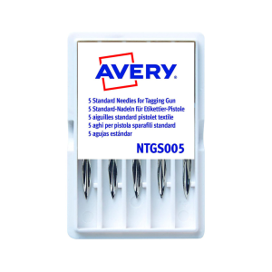 Repuesto de aguja avery corta estandar base plastico para pistola de navetes tgs005 caja de 5 unidades