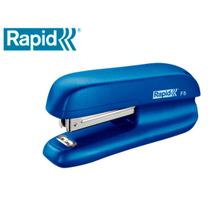Grapadora rapid f5 mini plastico capacidad de grapado 10 hojas usa grapas nº 10 color azul