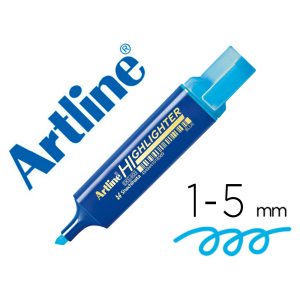 Rotulador artline fluorescente eks-600 azul punta biselada