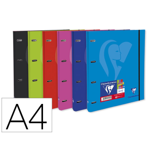 Carpeta clairefontaine mimesys 4 anillas 20 mm carton forrado din a4 con recambio colores surtidos