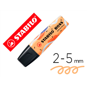 Rotulador stabilo boss fluorescente original pastel by ju schnee naranja palido