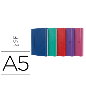 Cuaderno oxford cosida tapa extradura din a5 80 hojas liso colores vivos surtidos