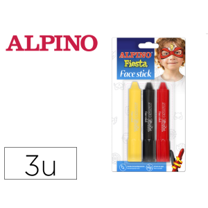 Barra de maquillaje alpino fiesta face stick super heroes blister de 3 unidades colores surtidos