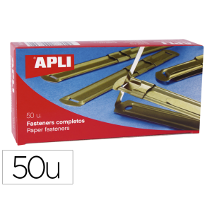 Encuadernador fastener dorado apli caja de 50 unidades