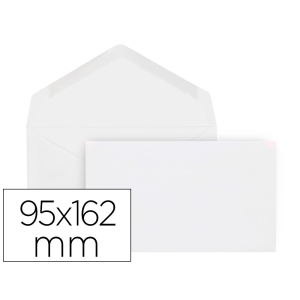 Sobre liderpapel blanco con fondo 95x162 mm engomado solapa de pico caja de 500 unidades