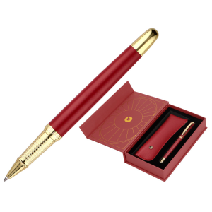 Boligrafo y estuche belius soiree color art deco granate y dorado tinta azul caja de diseño