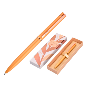Boligrafo belius rose aluminio color naranja/oro rosa tinta azul caja de diseño