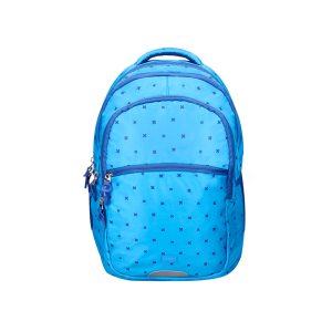 Mochila escolar liderpapel multibolsillo para portatil azul cruces 450x145x300 mm