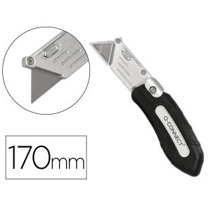 Cuter q-connect metalico ancho plegable con mango antideslizante cuchilla 19 mm xd-925 conclip blister 1 unidad