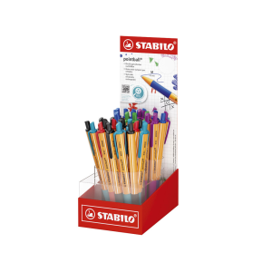 Boligrafo stabilo pointball retractil tinta aceite trazo 0,5 mm expositor de 32 unidades colores surtidos
