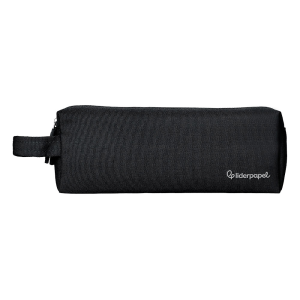 Estuche portatodo liderpapel classic rectangular con asa 2 cremalleras 210 x80mm negro