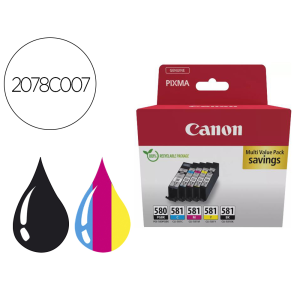 Ink-jet canon pixma multi value pack pgi580bk / cli581cmybk ecopack