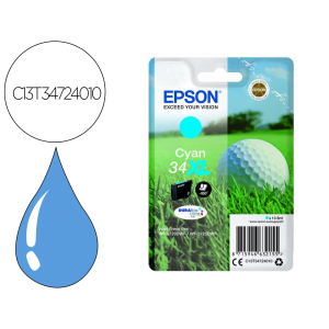 Ink-jet epson work force pro wf-3720dwf/3725dwf cian 34xl durabrite ultra ink 950 paginas