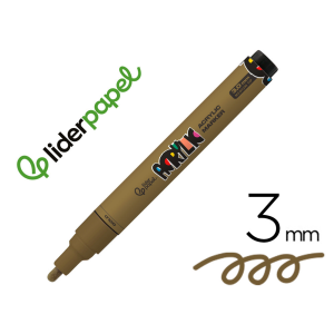 Rotulador liderpapel acrylic base agua todo tipo de superficie punta redonda 3 mm oro