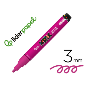 Rotulador liderpapel acrylic base agua todo tipo de superficie punta redonda 3 mm violeta