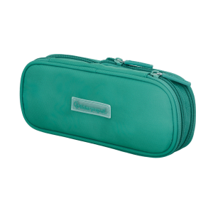 Estuche portatodo liderpapel color pop 2 cremalleras con compartimento extensible turquesa 230x60 mm
