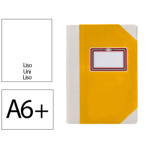 Libro cartone cosido fernandes flecha din a6+ liso 50 hojas 100 gr amarillo