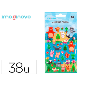 Pegatinas imaginovo cute animales bosque con relieve 190x105 mm en blister