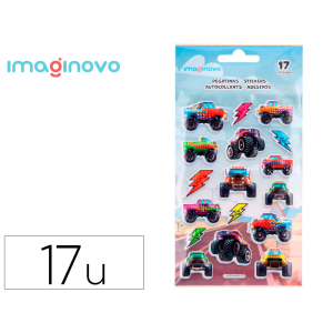 Pegatinas imaginovo kids carreras goma eva 190x105 mm en blister