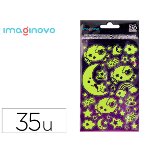 Pegatinas imaginovo luminosas luna con relieve 250x145 mm en blister