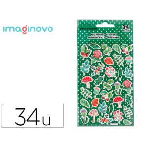 Pegatinas imaginovo flores vintage de papel 190x100 mm en blister