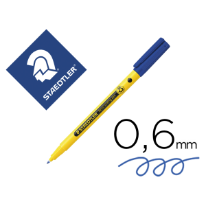 Rotulador staedtler noris writing pen 307 tinta base de agua punta fina trazo 0,6 mm azul