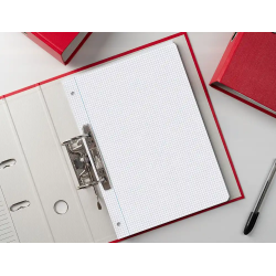 Recambio liderpapel a4 100 hojas 75gr cuadro 4mm con margen 4 taladros