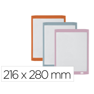Pizarra blanca nobo magnetica con borrador iman y rotulador marco colores pastel surtidos 216x280 mm