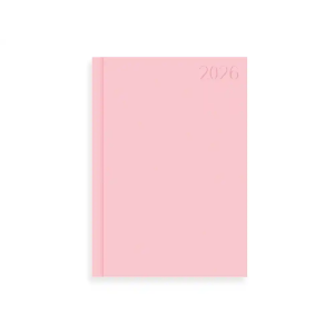 Agenda encuadernada liderpapel corfu a5 2026 dia pagina rosa papel 60 gr fsc