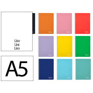 Cuaderno espiral liderpapel a5 witty tapa dura 80h 90gr liso sin margen colores surtidos