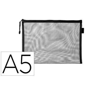 Bolsa zipper bag liderpapel poliester transpirable multiusos din a5 negro